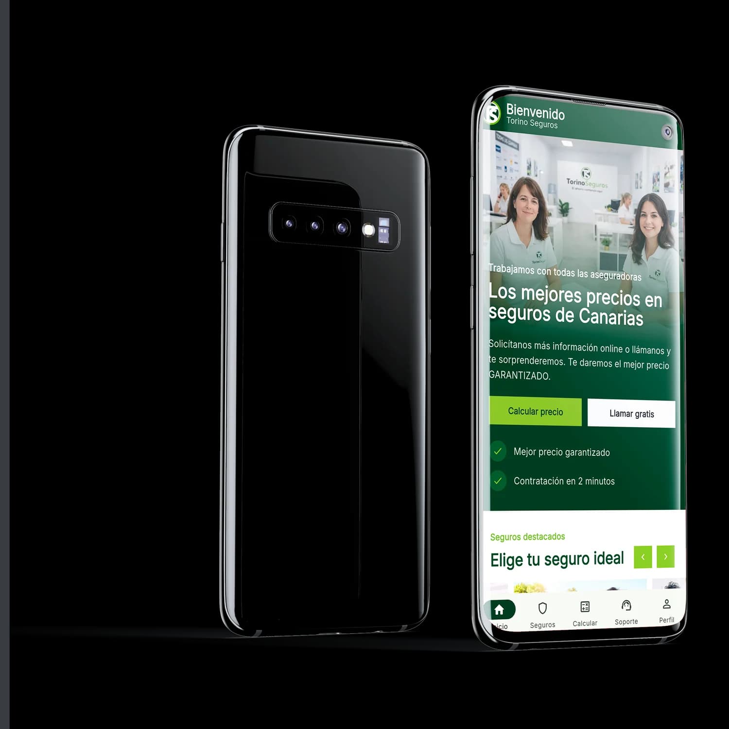 App oficial de Torino Seguros en un móvil